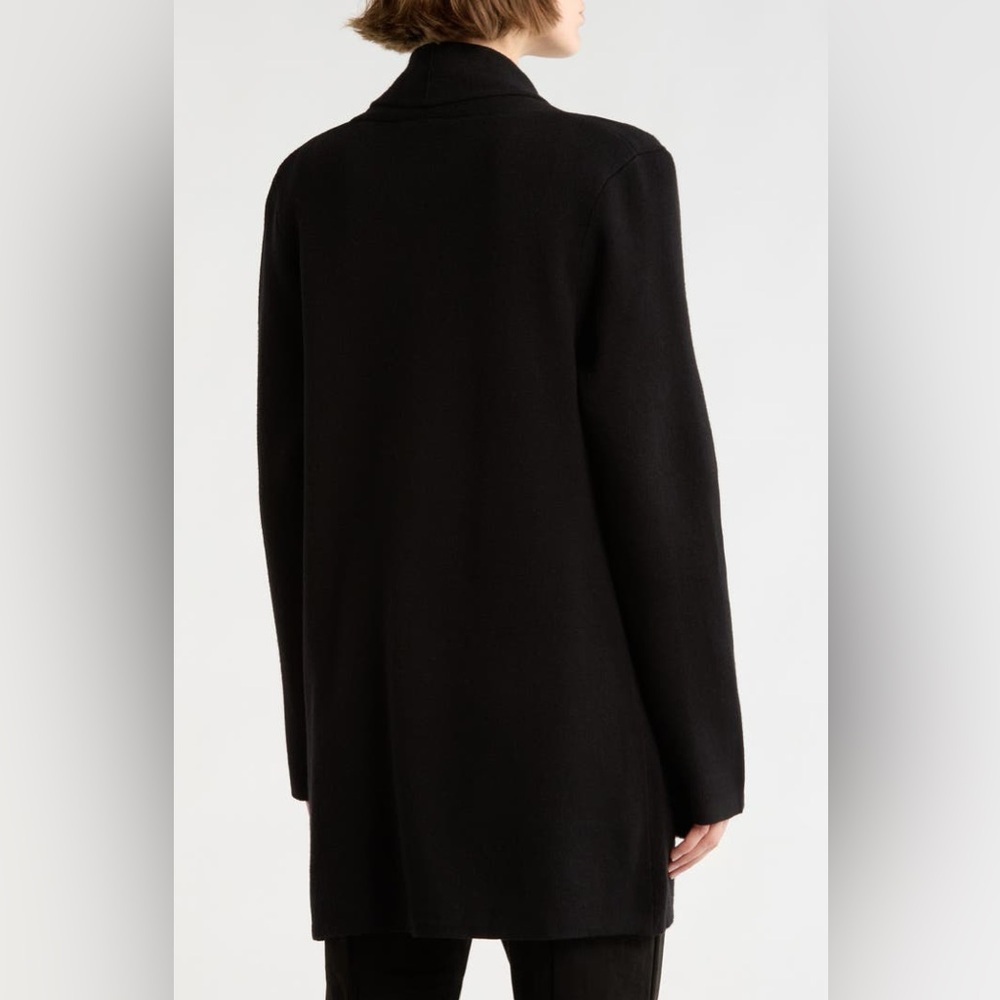 🆕 T Tahari Black Open-Front Cardigan with Faux Fur Pockets (Size Small) - NWT - Picture 4 of 6